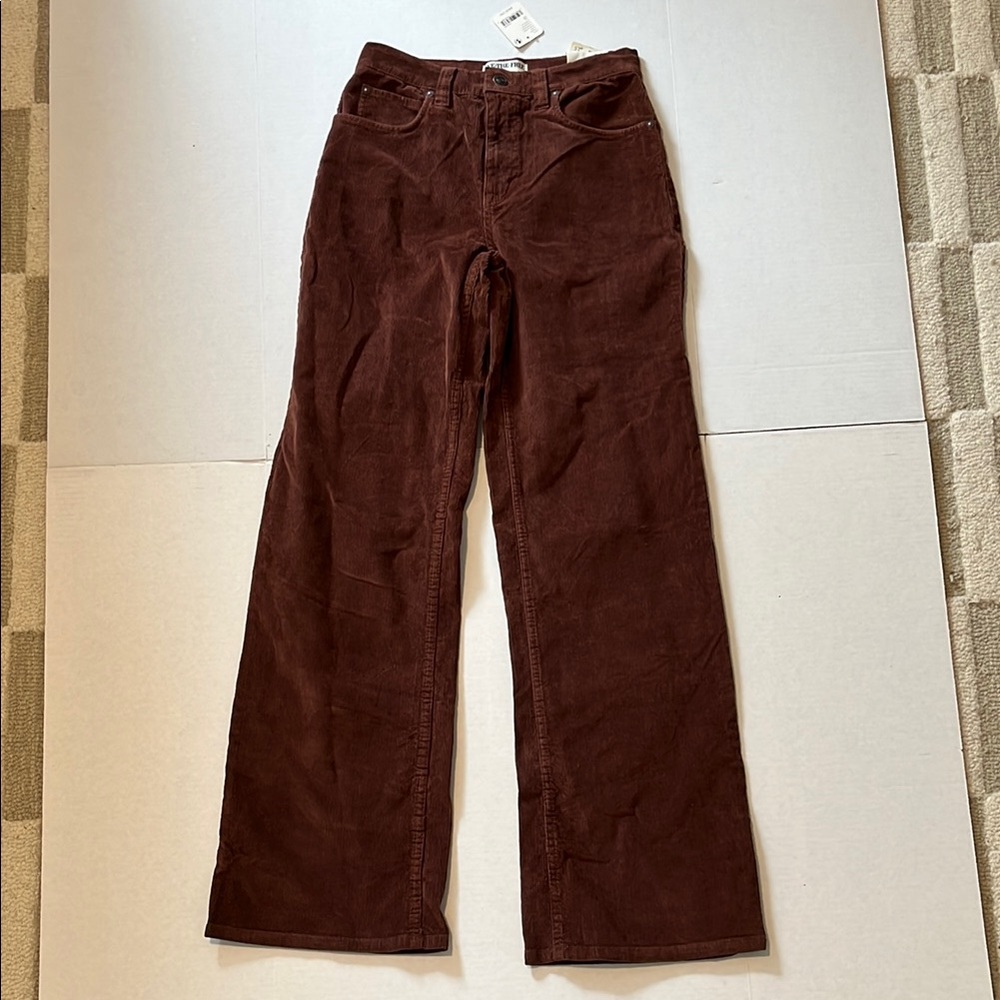 We The Free Tinsley Baggy High Rise Straight Leg Corduroy Pants size 25 NWT